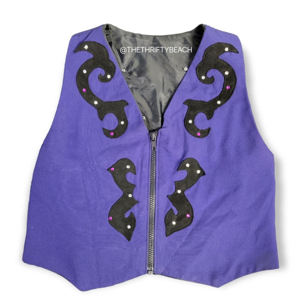 Vintage Youth Purple Western Show Vest - Y2K Equestrian